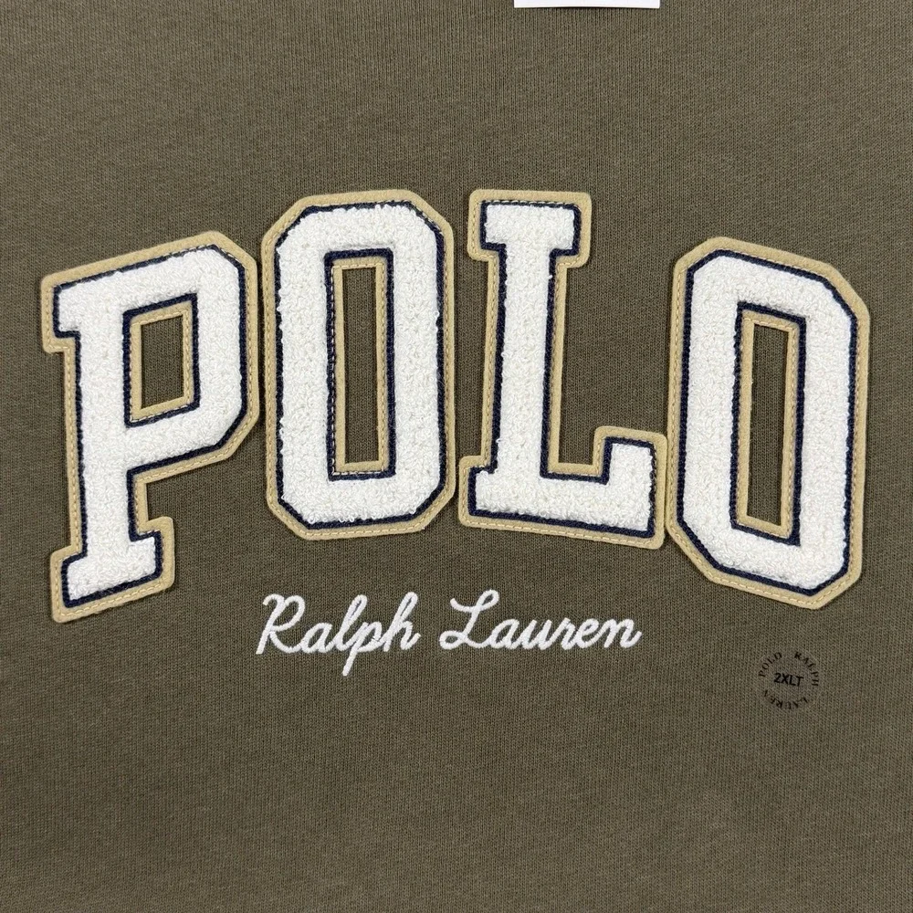 Polo Ralph Lauren Men's Size 2XLT Green Logo Fleece Sweatshirt